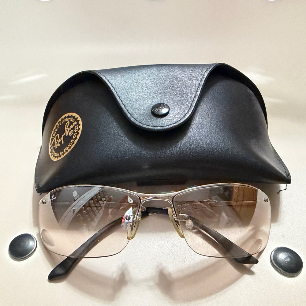 Ray-Ban Gold and Silver Sunglasses with Black Case